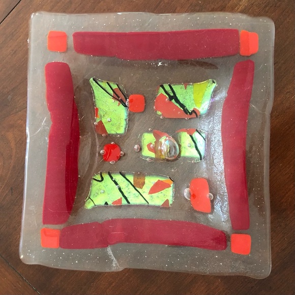 Art Glass Decorative Tray - Picture 3 of 4